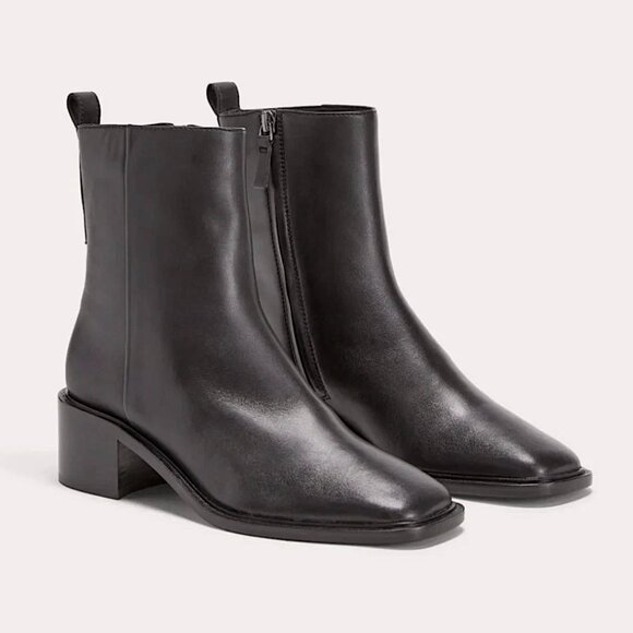 Everlane Shoes - NEW EVERLANE The City Boot Leather Side Zip Block Square Toe Ankle Size 11 Black